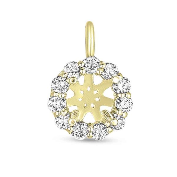 Diamond Halo Pendant For 1.5ct Round
