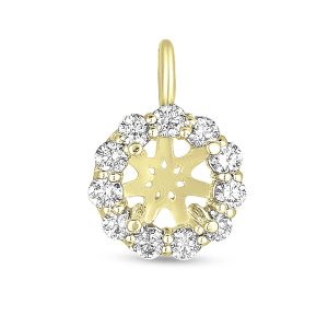 Diamond Halo Pendant For 1/2ct Round