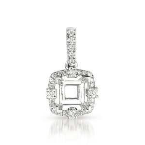 Diamond Pendant For .75ct Princess Cente