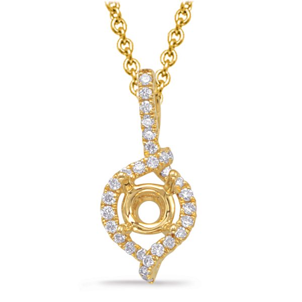 Diamond Pendant For 1ct Round Stone