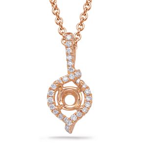 Diamond Pendant For .75ct Round Stone