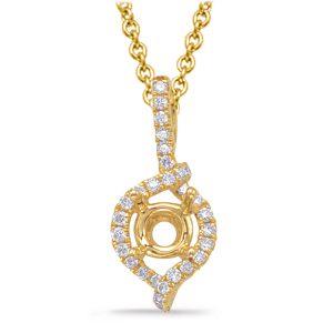 Diamond Pendant For .75ct Round Stone