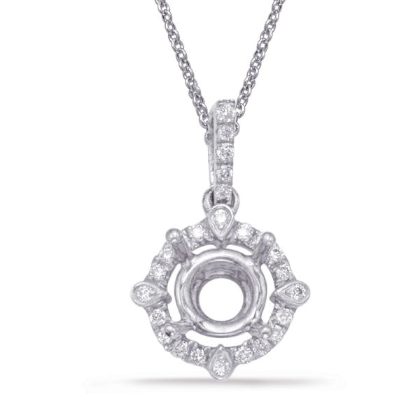 Diamond Pendant For .62ct  Round Stone