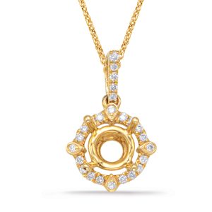Diamond Pendant For .62ct  Round Stone