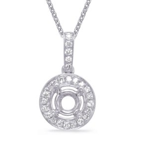 Diamond Pendant For 1ct Round Stone