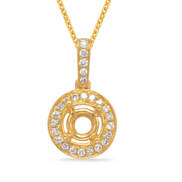 Diamond Pendant For 1ct Round Stone