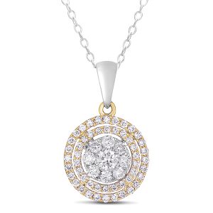 White & Yellow Gold Diamond Pendant