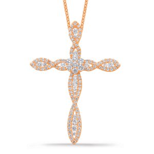 Rose Gold Diamond Cross