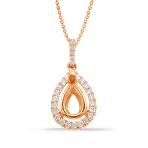 Diamond Pendant For 10x7mm Pear Center