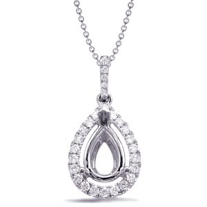Diamond Pendant For 10x7mm Pear Cener