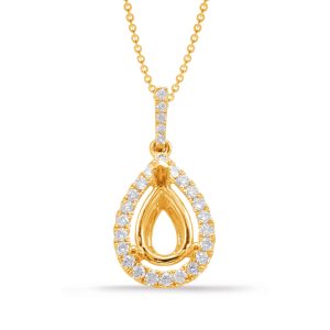 Diamond Pendant For 5x3mm Pear Center