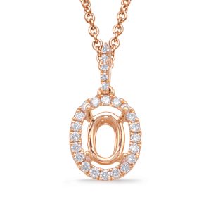 Diamond Pendant For 6x4mm Oval Center