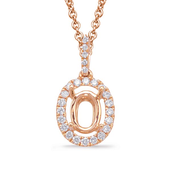 Diamond Pendant For 6x4mm Oval Center