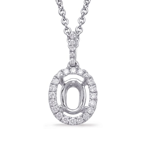 Diamond Pendant For 6x4mm Oval Center