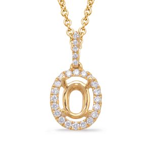 Diamond Pendant For 6x4mm Oval Center