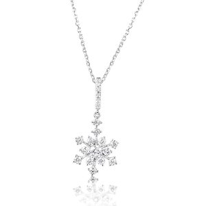 White Gold Snowflake Diamond Pendant