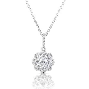 White Gold Flower Pendant