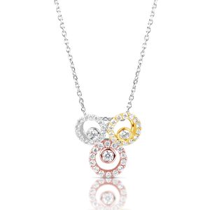 Tri Color Diamond Pendant