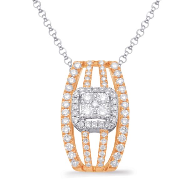 Rose & White Gold  Diamond Pendant