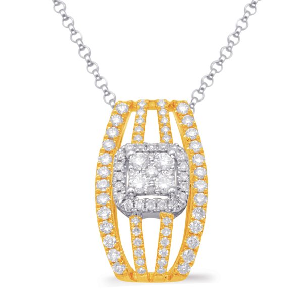 Yellow & White Gold  Diamond Pendant