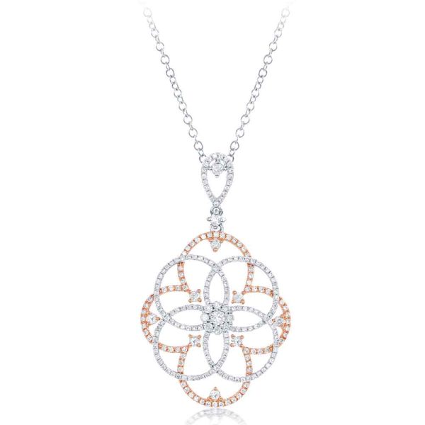 Rose & White Gold Diamond Pendant