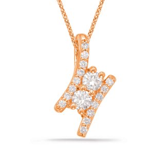 Rose Gold Two Stone Pendant