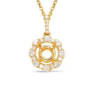 Diamond Pendant For 1ct Round Center