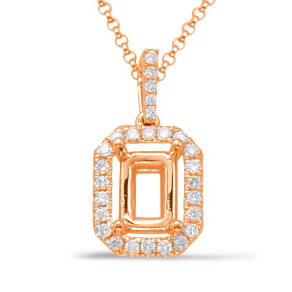 Diamond Pendant For 5x3mm Emerald Cut