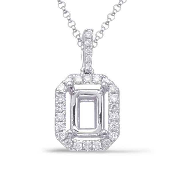 Diamond Pendant For 5x3mm Emerald Cut