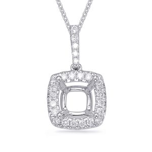 Diamond Pendant For 4.4mm Cushion