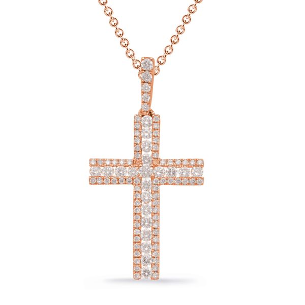 Rose Gold Diamond Cross Pendant