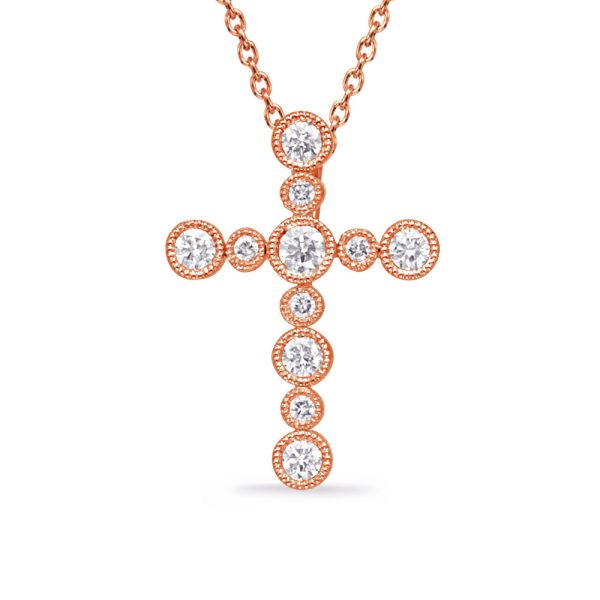 Rose Gold Diamond Cross