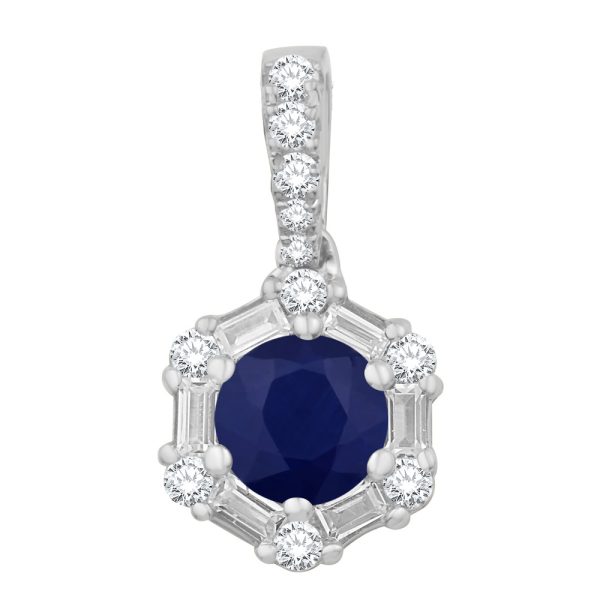 White Gold Diamond & Sapphire Pendant
