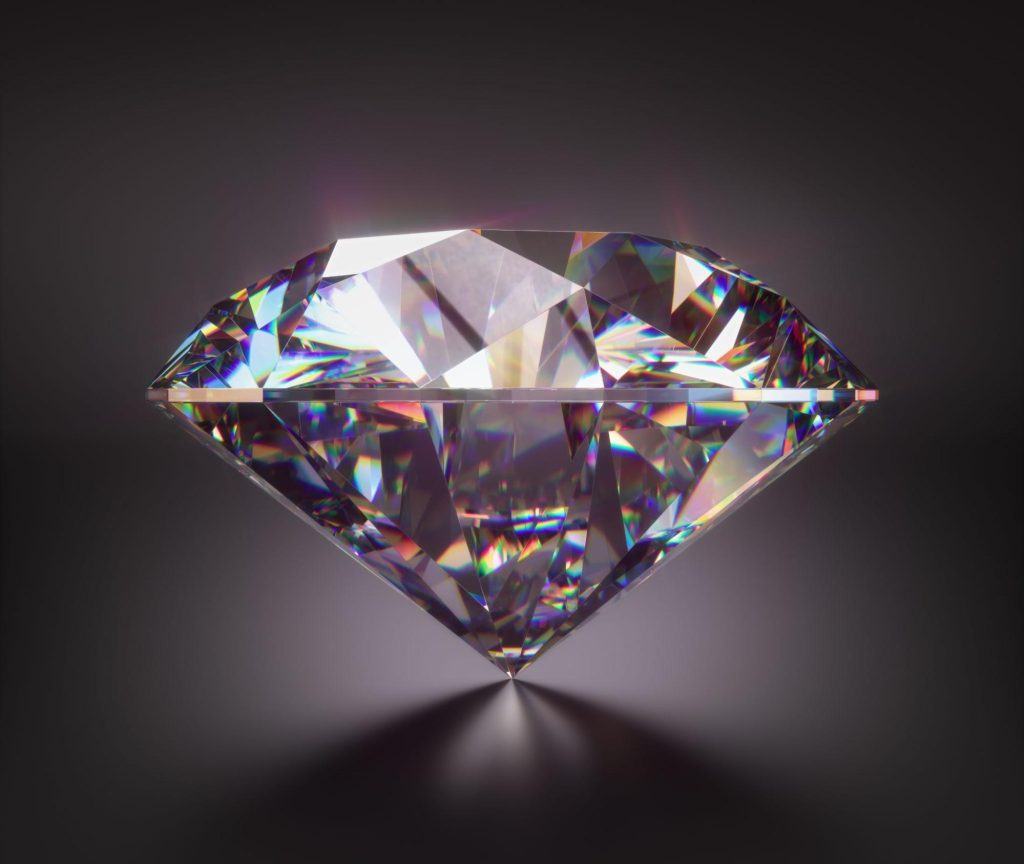 A diamond on a black background