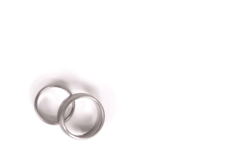 Set of palladium wedding bands